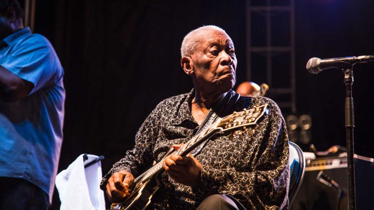 B.B. King's life in pictures 8 B.B. King performs at the Great South Bay Music Festival in Patchogue's Shorefront Park, July 20, 2014. The three-day festival featured artists including Taking Back Sunday, moe., and drew a multigenerational audience.