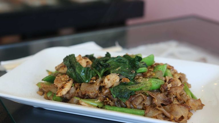 Forgo the usual pad Thai at Chao Thai in Elmhurst, Queens, and go for the hearty and satisfying pad see ew (pictured), chewy wide rice noodles, Chinese broccoli and pork. Info: 718-424-4999.