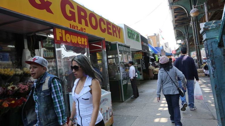City Living: North Corona 35 Stores along Roosevelt ave. between 103rd and 104th streets in North Corona, Queens, Tuesday, April 21, 2015.
