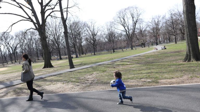 City Living: Kew Gardens photos 39 Joshua Dizengoff, 2, runs after his mom, Michi, at the Forest Park Overlook in Kew Gardens, Queens, Monday, April 13, 2015