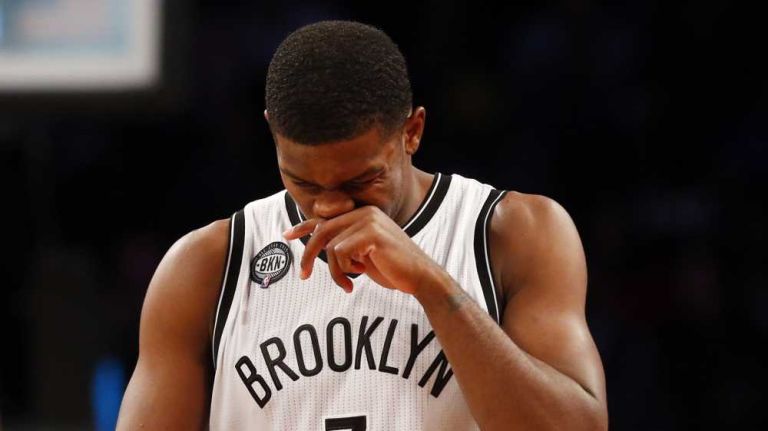 Joe Johnson 23 Joe Johnson #7 of the Brooklyn Nets looks on late in a game against the Miami Heat at Barclays Center on Monday, Nov. 17, 2014.