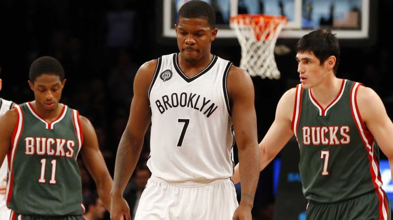 Joe Johnson 24 Joe Johnson of the Brooklyn Nets looks on late in the third overtime against the Milwaukee Bucks at Barclays Center on Wednesday, Nov. 19, 2014.