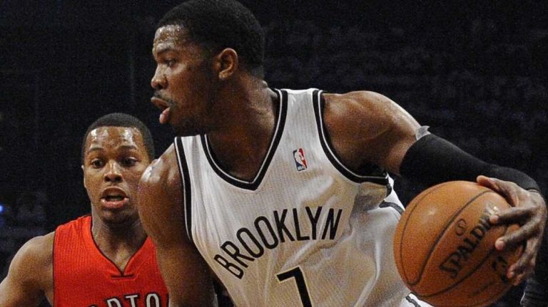 Joe Johnson 29 Nets guard Joe Johnson drives to the basket against Toronto Raptors guard Kyle Lowry in the first half during Game 6 of their first-round NBA playoff series at Barclays Center on Friday, May 2, 2014.