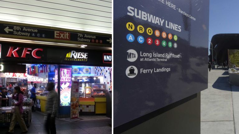 Battle of the Boroughs: Brooklyn vs. Manhattan 16 Manhattan is home to Penn Station, Grand Central Station and Port Authority if you want to leave the city. Brooklyn has the Atlantic Terminal at Barclays, which is new and features the Long Island Rail Road.