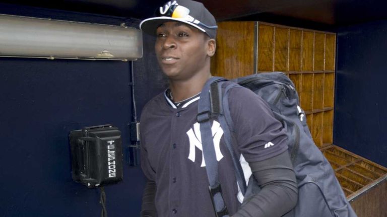 Didi Gregorius 12 New York Yankees shortstop Didi Gregorius enters George Steinbrenner Field on his first day of spring training in Tampa, Fla. on Feb. 26, 2015.