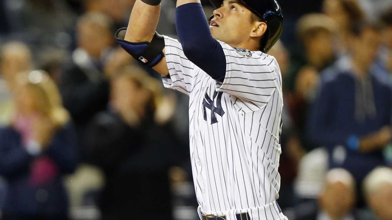 Jacoby Ellsbury 7 Jacoby Ellsbury #22 of the New York Yankees celebrates his third inning two run home run against the Toronto Blue Jays at Yankee Stadium on Friday, September 19, 2014 in the Bronx Borough of New York City.