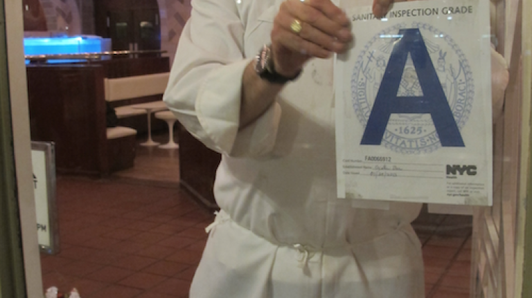 Grand Central Oyster Bar executive chef and co-owner, Sandy Ingber, prepares the restaurant for its re-opening on March 13, 2014.