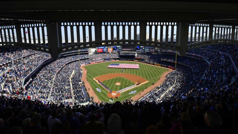 Yankees Opening Day in 2015 48 Opening Day ceremonies between the New York Yankees and the Toronto Blue Jays at Yankee Stadium on April 6, 2015.