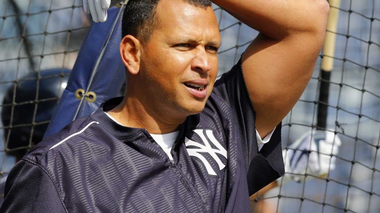 Yankees Opening Day in 2015 56 Alex Rodriguez #13 of the New York Yankees looks on during batting practice before the Opening Day game against the Toronto Blue Jays at Yankee Stadium on Monday, April 6, 2015 in the Bronx Borough of New York City.