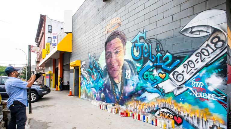 Another mural for Lesandro Guzman-Feliz is on on East 184th Street and Bathgate Avenue in the Bronx, on Tuesday.