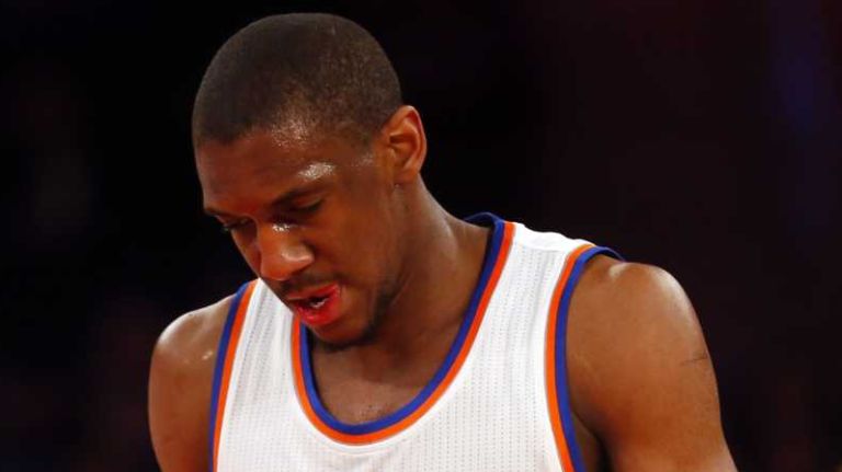 Langston Galloway of the New York Knicks looks on in the second half of a game against the Minnesota Timberwolves at Madison Square Garden on Thursday, March 19, 2015.