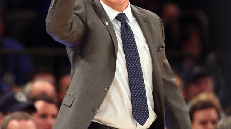 Butler Bulldogs head coach Chris Holtmann coaches against the Xavier Musketeers during the first half of a Big East Tournament game at Madison Square Garden on Thursday, March 12, 2015.
