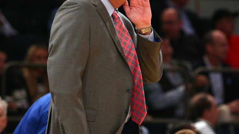 Creighton Bluejays head coach Greg McDermott coaches against the Georgetown Hoyas during the first half of a Big East Tournament game at Madison Square Garden on Thursday, March 12, 2015.