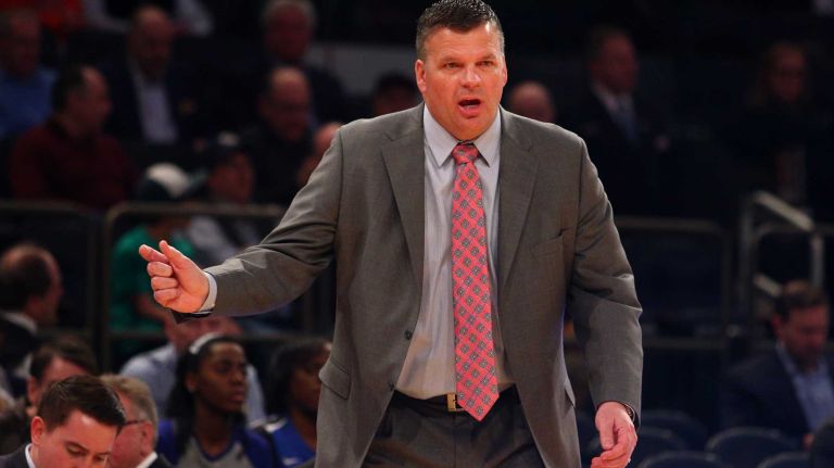 Creighton Bluejays head coach Greg McDermott coaches against the Georgetown Hoyas during the first half of a Big East Tournament game at Madison Square Garden on Thursday, March 12, 2015.