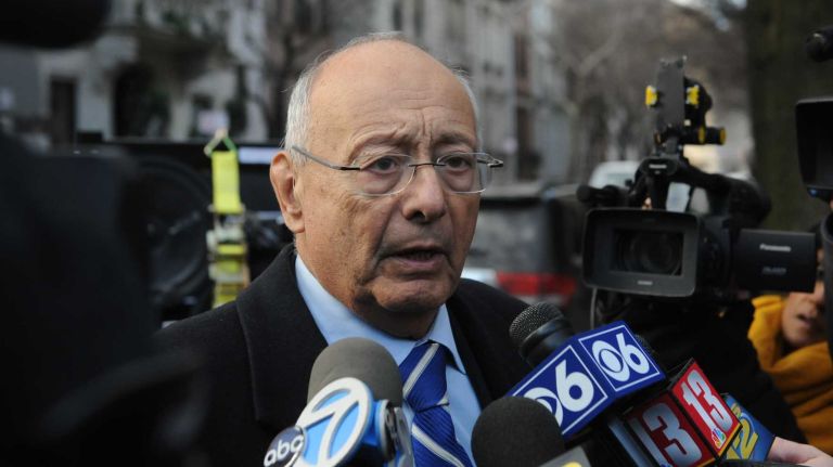 Former Sen. Alfonse D'Amato arrives for the wake for former Gov. Mario M. Cuomo at the Frank E. Campbell Funeral Home in Manhattan on Jan. 5, 2015.