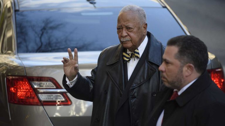 Former New York City Mayor David Dinkins arrives at Frank E. Campbell Funeral Chapel for the wake of former Gov. Mario Cuomo in Manhattan on Monday, Jan. 5, 2015. Cuomo, who served three terms as governor, died at home on Jan. 1, 2015.