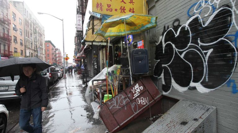 NYC graffiti images 27 Graffiti on Eldridge street between Grand and Broome streets in Chinatown, Wednesday, Nov., 26, 2014.