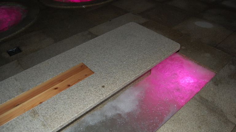 Premier 57 by Spa Castle features tubs, pools, saunas and a swim-up bar 36 After dunking in an event tub, take a seat for awhile. And of course, there is water, even surrounding a bench on the roof. The water is deep enough to reach your calves!