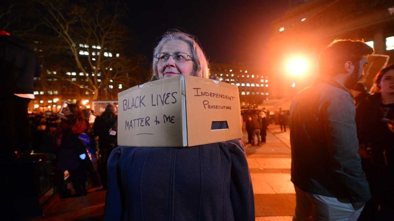 Protestors against the grand jury decision on the Eric Garner case gathered Thursday Dec 4, 2014 at Foley Square.