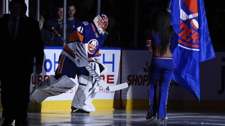 Islanders vs. Senators 50 New York Islanders goalie Jaroslav Halak takes the ice against the Ottawa Senators in an NHL game at Nassau Coliseum on Tuesday, Dec. 2, 2014.