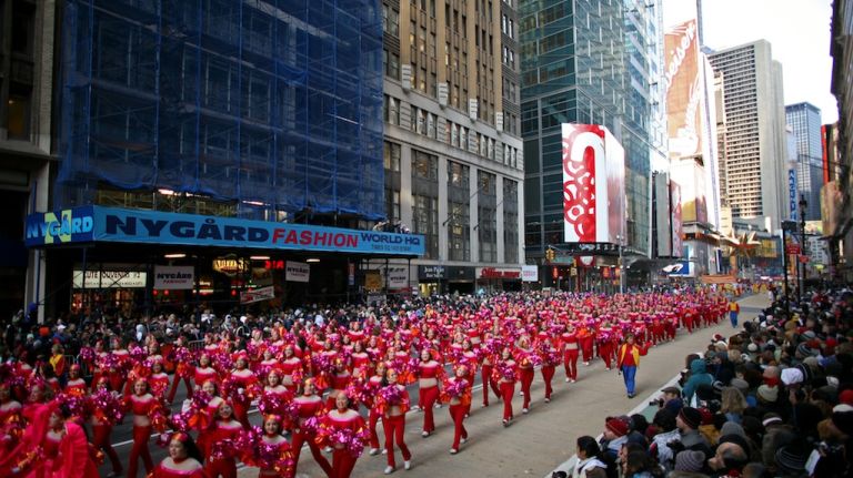 Macy's Thanksgiving Day Parade through the years 20 Participants pass by at the annual Macy's Thanksgiving Day Parade on Nov. 27, 2008.