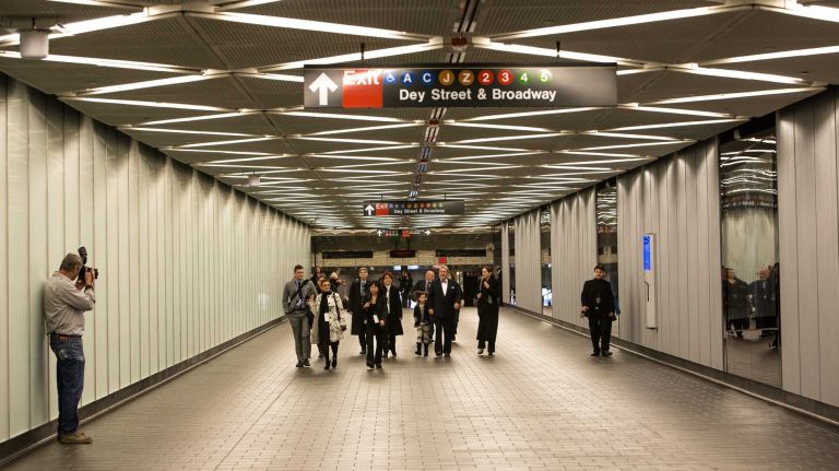 Fulton Center photos 27 Visitors walk through the Dey Street tunnel during a ceremony unveiling Fulton Center on Nov. 9, 2014.