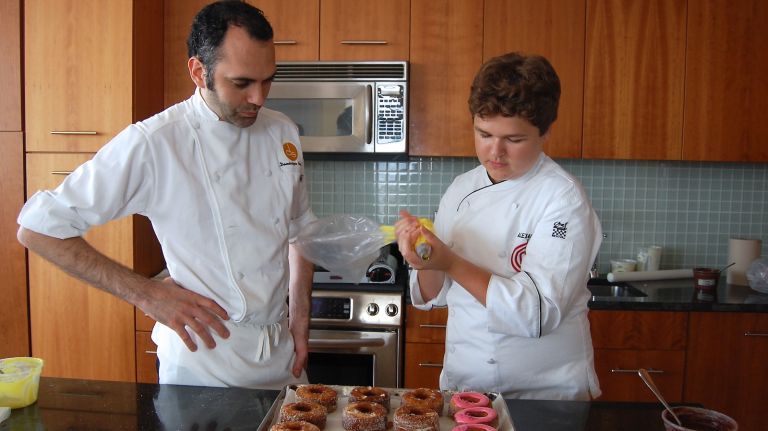 Dominque Ansel teaches MasterChef Junior winner Alexander Weiss to make Cronuts at home. The DIY Cronut recipe is featured in Ansel's just-released cookbook 
