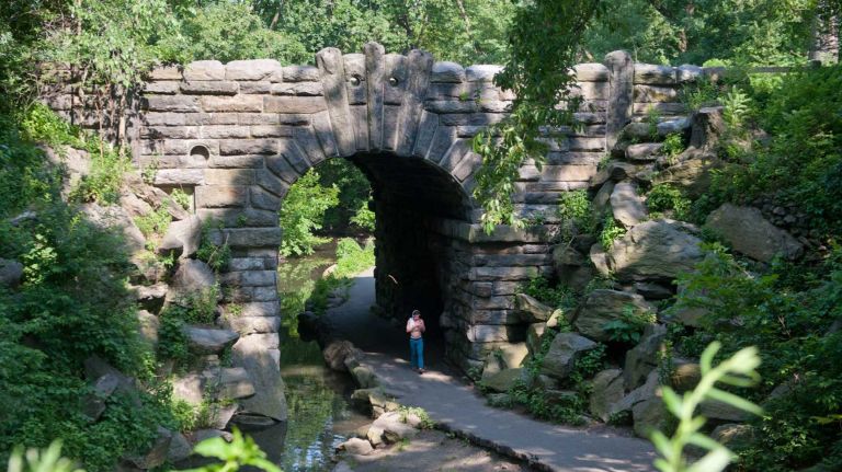 Glen Span Arch nicely represents the Victorian era during which Central Park was founded. (May 29, 2012)