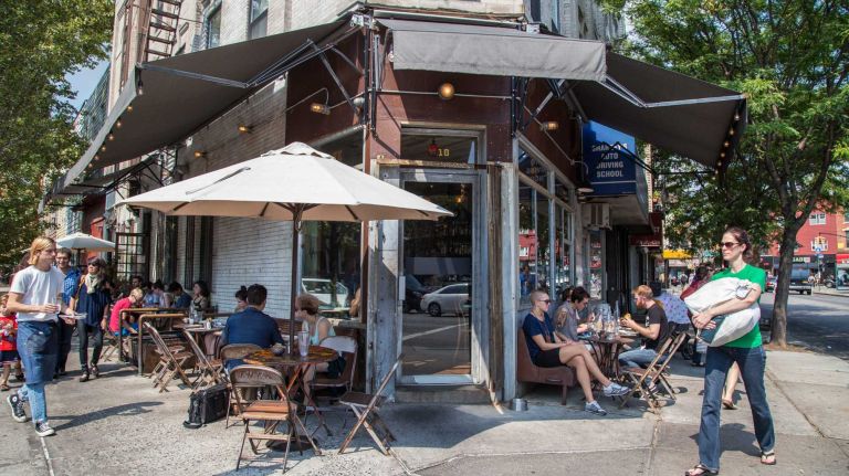 Diners eat at Five Leaves in Greenpoint.