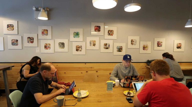 Darling Coffee at 4961 Broadway in Inwood, Thursday, June 19, 2014. Inwood is a vibrant and interesting community in upper Manhattan.