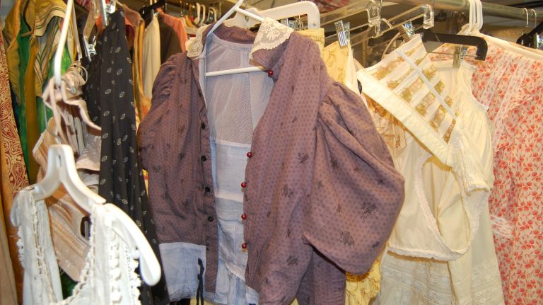 More costumes backstage at the Delacorte Theater in Central Park for the Public Theater's Shakespeare in the Park presentation of 