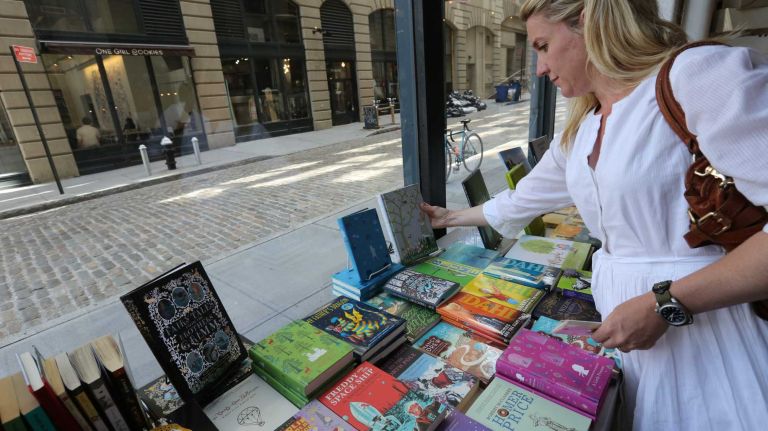 Katherine McMillan shops for books at Powerhouse Arena at 37 Main Street in Dumbo on June 6, 2014. 