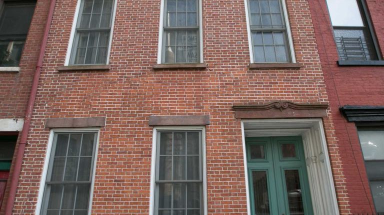 Town houses on Dominick Street in Hudson Square in Manhattan on June, 1, 2014. 