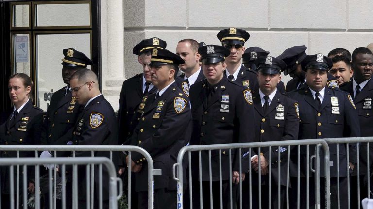 NYPD Officer Dennis Guerra remembered at memorial, funeral 47 New York City Police Department officers at the wake for fellow officer Dennis Guerra on Sunday, April 13, 2014. Guerra died on April 9, 2014 of injuries sustained while responding to an arson fire in Coney Island.