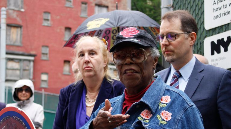 Washington Heights residents say noisy DOT truck facility is ‘too much’ for the neighborhood 2 Leanora Nelson, 81, protests a Department of Transportation site populated with large, noisy trucks at 672 W. 158th St. in her Washington Heights neighborhood on Tuesday.