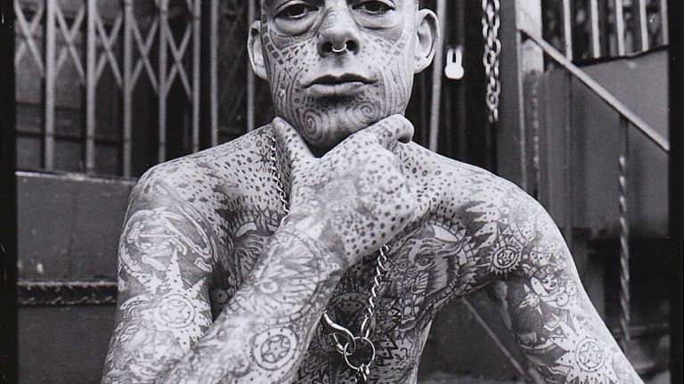 Coney Island's Tattoo Man, Michael Wilson. (March 20, 1994)