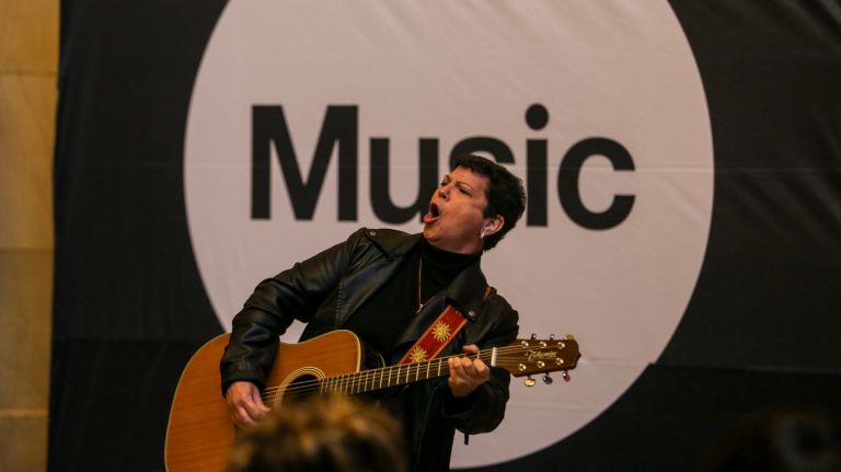 Arlene Wow auditions for Music Under New York at Vanderbilt Hall in Grand Central Terminal on Tuesday.