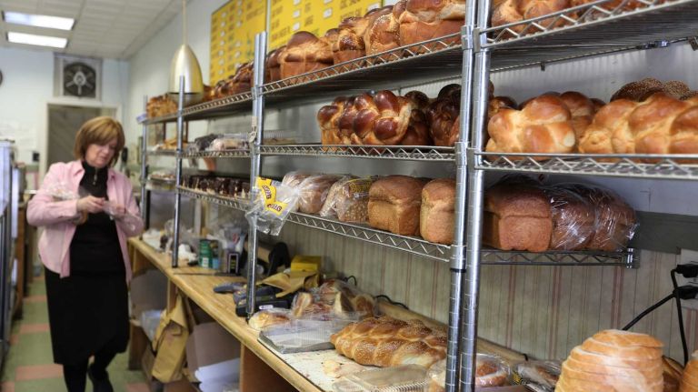 Challah and other baked goods at Korn's bakery at 4304 13th ave. in Borough Park, Brooklyn, Sunday, Mar. 16, 2014. Borough Park is a predominately Orthodox Jewish neighborhood in central, Brooklyn.