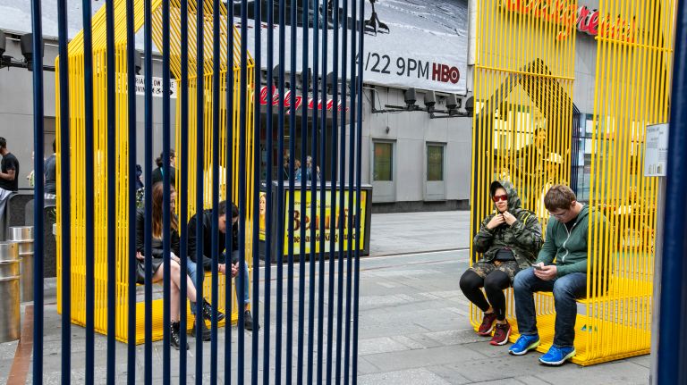 The Village by Joe Doucet is part of The Design Pavilion in Times Square.
