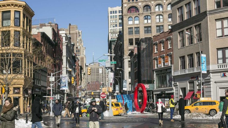 Union Square 11 Pedestrians in Union Square.