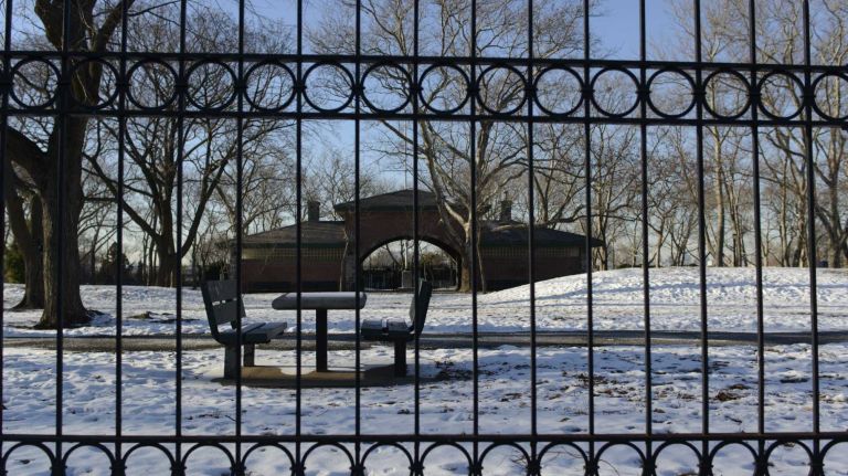 Grover Cleveland Park at Stanhope Street and Fairview Avenue. 
