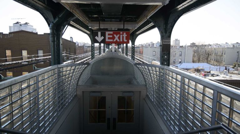 The Seneca Avenue Subway Station. 