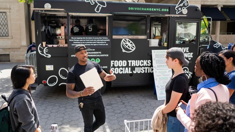 Drive Change operation manager Kirk Archibald speaks to 