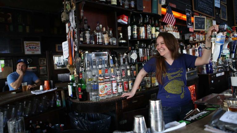 The U-shaped bar at Vazac’s Horseshoe Bar. 