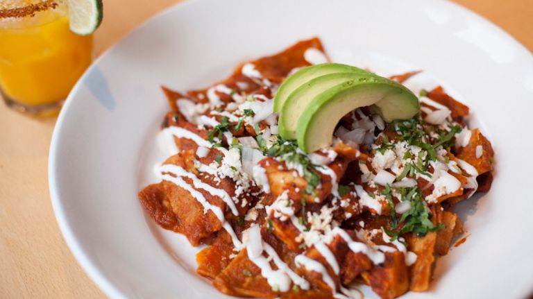 Fonda's chilaquiles will give you the heat you need to help with your hangover.