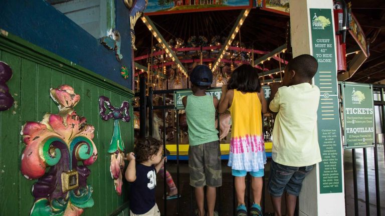 Children can't wait to ride the beloved historic Forest Park Carousel in Woodhaven. (Aug. 29, 2013) 