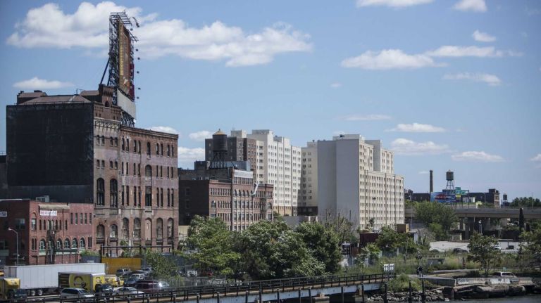 Buildings along the Harlem River.