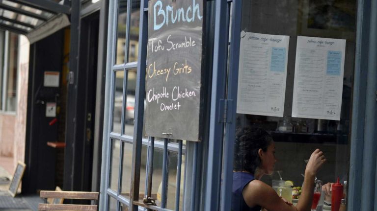 A closer view of The Pillow Cafe, 505 Myrtle Ave. (August 10, 2013)