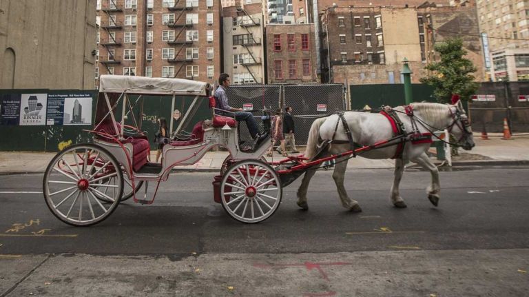 Hell's Kitchen 23 A hansom cab travels down Restaurant Row in Hell's Kitchen. (Oct. 4, 2013)