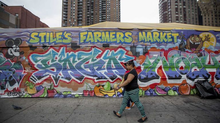 Hell's Kitchen 25 A mural graces the side of Stile's Farmers Market in Hell's Kitchen. (Oct. 4, 2013)